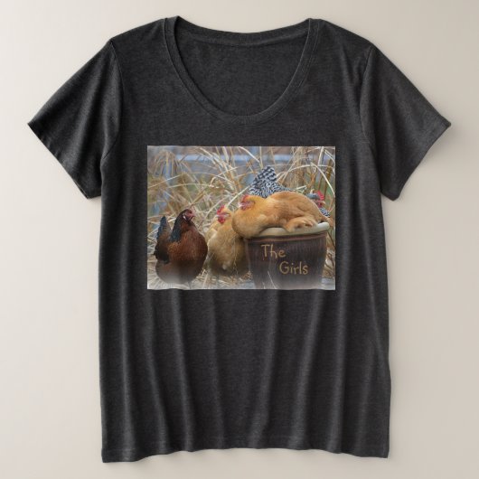 Kaffee-Kupplungs-Hühner Große Größe T-Shirt (Design vorne)