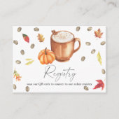 Kaffee-Kürbis-Brautparty QR-Code für Registrierung Begleitkarte (Vorderseite)
