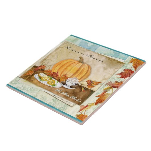 Kaffee-Kürbis-Herbst-Fall-Ernte-Küchen-Dekor Fliese (Seite)