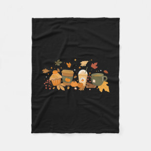 Kaffee-Kürbis-Latte-Gewürz-Kaffee-Liebe-Herbstsais Fleecedecke