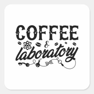 Kaffee & Laboratorium Labrador Technischer Chemike Quadratischer Aufkleber