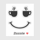 Kaffee-Lächeln Aufkleber (Blatt)