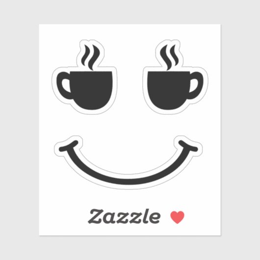 Kaffee-Lächeln Aufkleber (Blatt)