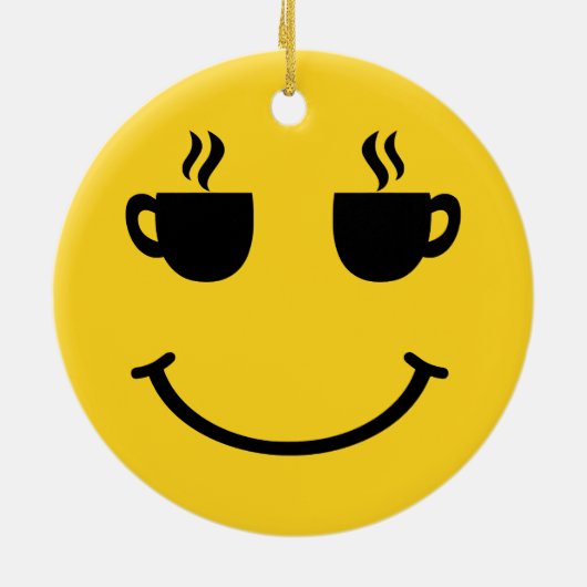 Kaffee-Lächeln Keramik Ornament (Hinten)