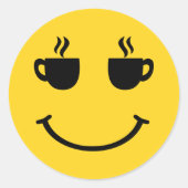 Kaffee-Lächeln Runder Aufkleber (Vorderseite)