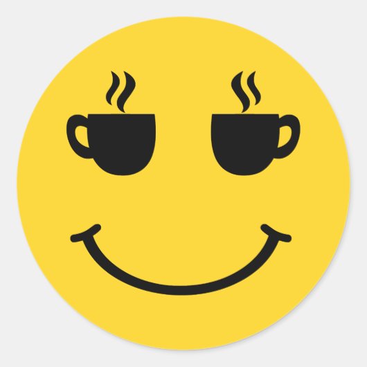 Kaffee-Lächeln Runder Aufkleber (Vorderseite)