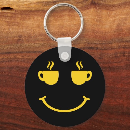 Kaffee-Lächeln Schlüsselanhänger (Rückseite)