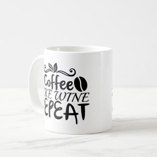 Kaffee Lake Wine Wiederholung Kaffeetasse (Vorderseite Links)