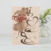 Kaffee lange, aber erster Kaffee Einladung (Stehend Vorderseite)