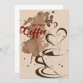 Kaffee lange, aber erster Kaffee Einladung (Vorne/Hinten)