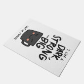 Kaffee lange dunkel stark und große Tasse Kaffee Fußmatte (Schrägansicht)