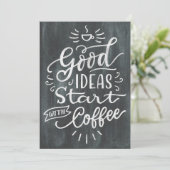 Kaffee lange gute Ideen beginnen mit Kaffee Einladung (Stehend Vorderseite)