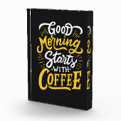 Kaffee lange guter Morgen beginnt mit Kaffee Fotoblock (Rechts)