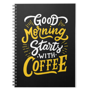 Kaffee lange guter Morgen beginnt mit Kaffee Notizblock