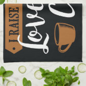Kaffee lange Liebe und Kaffee Geschirrtuch (Gefaltet)