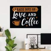 Kaffee lange Liebe und Kaffee Poster (Heimbüro)