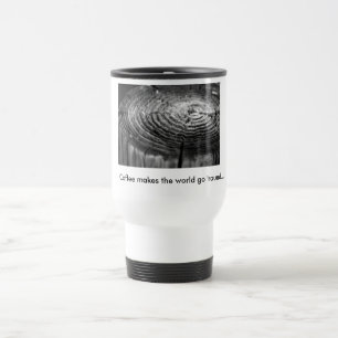 "Kaffee lässt die Welt gehen 'runde" Tasse
