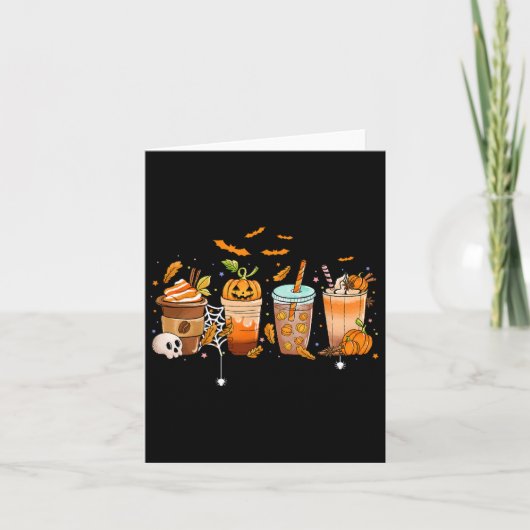 Kaffee Lathole Halloween Erntedank Fall Pumpkin S Karte (Vorderseite)