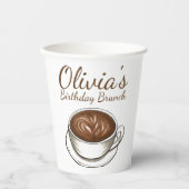 Kaffee Latte Cappuccino Geburtstagsparty Brunch Pappbecher (Vorderseite)