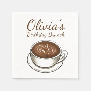 Kaffee Latte Cappuccino Geburtstagsparty Brunch Serviette