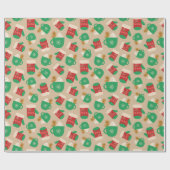 Kaffee Latte Christmas Lebkuchen Kekse Handschuhe Geschenkpapier (Flach)