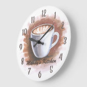Kaffee Latte Espresso Personalisierte Kochwand Große Wanduhr (Winkel)