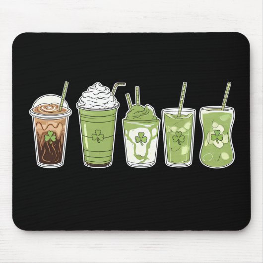 Kaffee Latte Green Niedlich Irish St Patrick's Day Mousepad (Vorne)