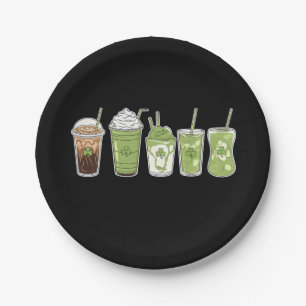 Kaffee Latte Grüner Süß Irischer St. Patrick's Tag Pappteller