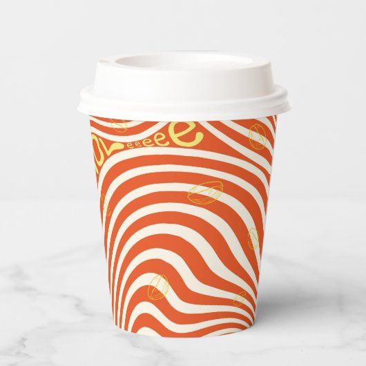 Kaffee Latte Liebe Lebhafte Papiertüten Pappbecher (Rückseite)