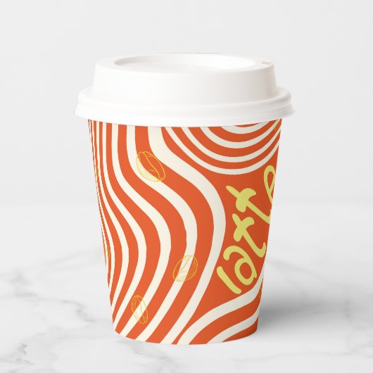 Kaffee Latte Liebe Lebhafte Papiertüten Pappbecher (Vorderseite)