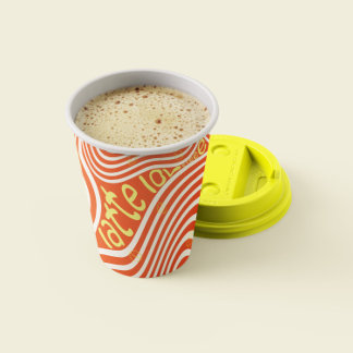 Kaffee Latte Liebe Lebhafte Papiertüten Pappbecher