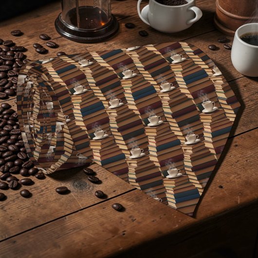 Kaffee-Latte mit Büchern Benutzerdefinierte Krawat Krawatte