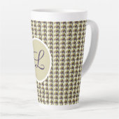 Kaffee-Latte-Tasse mit personalisiertem Monogramm Milchtasse (Rechte Ecke)