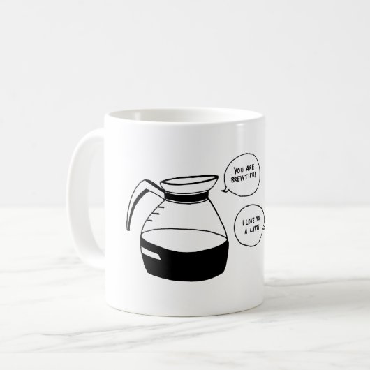 Kaffee Latte Valentine's Liebe Kaffeetasse (Vorderseite Links)