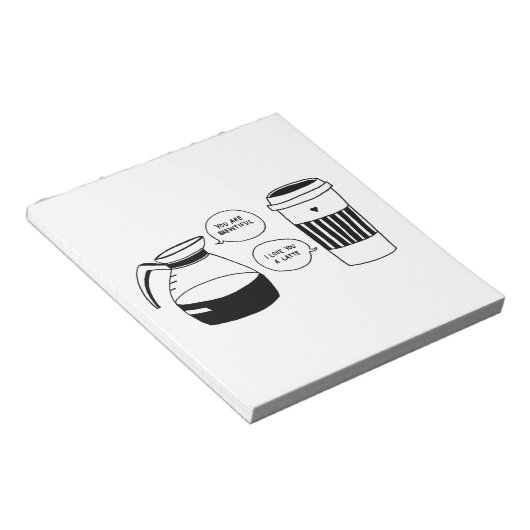 Kaffee Latte Valentine's Liebe Notizblock (angewinkelt)