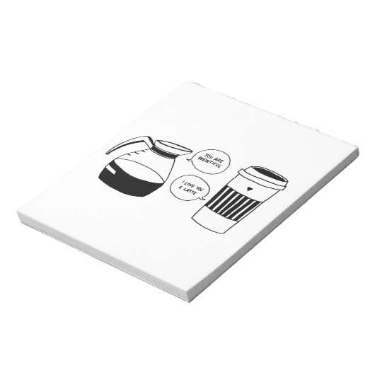 Kaffee Latte Valentine's Liebe Notizblock (Rotiert)