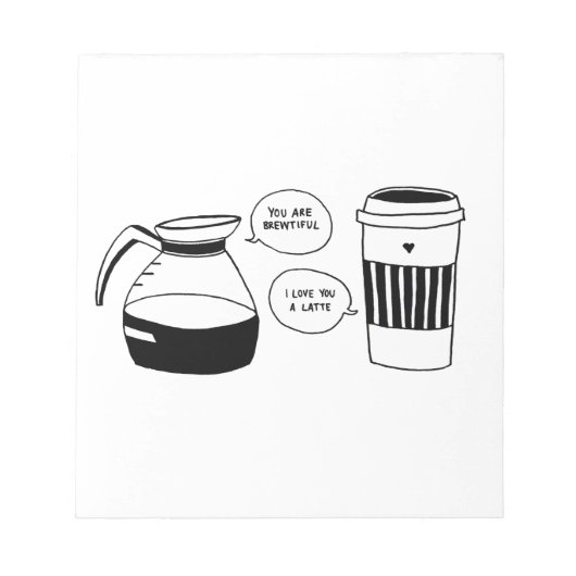 Kaffee Latte Valentine's Liebe Notizblock (Vorderseite)