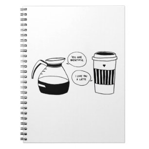 Kaffee Latte Valentine's Liebe Notizblock