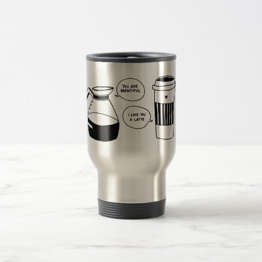 Kaffee Latte Valentine's Liebe Reisebecher (Mittel)