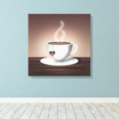 Kaffee Latte Wall Art Leinwanddruck (Insitu (Holzboden))
