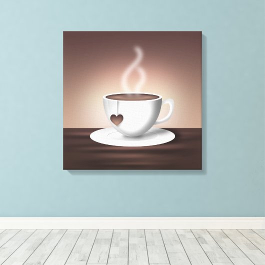 Kaffee Latte Wall Art Leinwanddruck (Insitu (Holzboden))