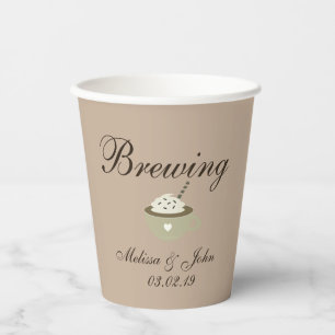 Kaffee Latte Wedding Brautparty Beige Pappbecher