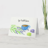 Kaffee, Lavendel, Macaroons Feiertagskarte (Vorderseite)