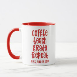 Kaffee, Lehre, Klasse, Wiederholung Typografie Leh Tasse