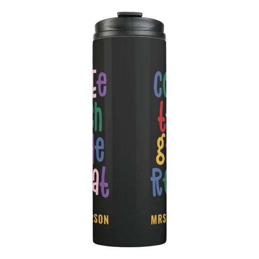 Kaffee, Lehre, Klasse, Wiederholung Typografie Leh Thermosbecher (Vorderseite)