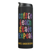 Kaffee, Lehre, Klasse, Wiederholung Typografie Leh Thermosbecher (Nach rechts gedreht)