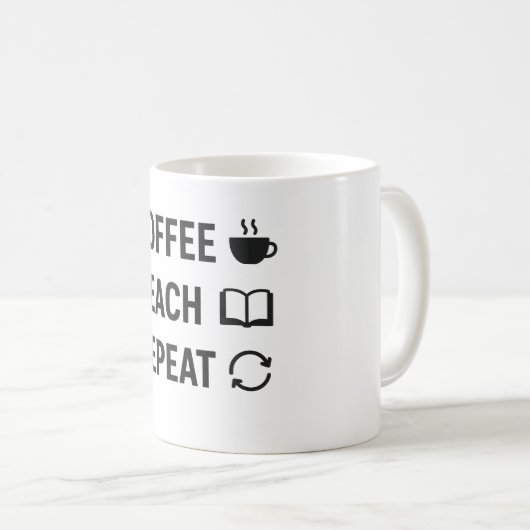 Kaffee → Lehre → Wiederholen - Zitat des sonnigen  Kaffeetasse (VorderseiteRechts)