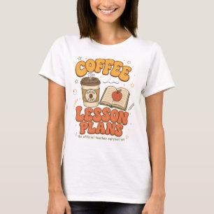 Kaffee-Lernplan Lehrer-Überlebenskit Retro T-Shirt