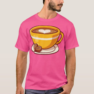 Kaffee Liebe Foton mit Bohnen Cartoon T-Shirt