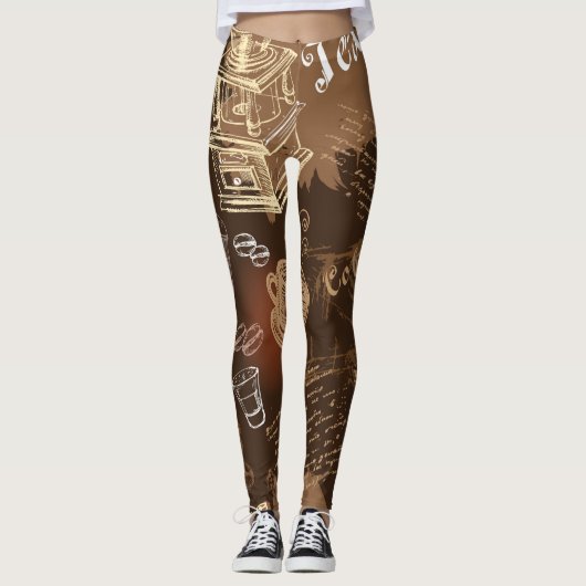 Kaffee-Liebe II Leggings (Vorderseite)